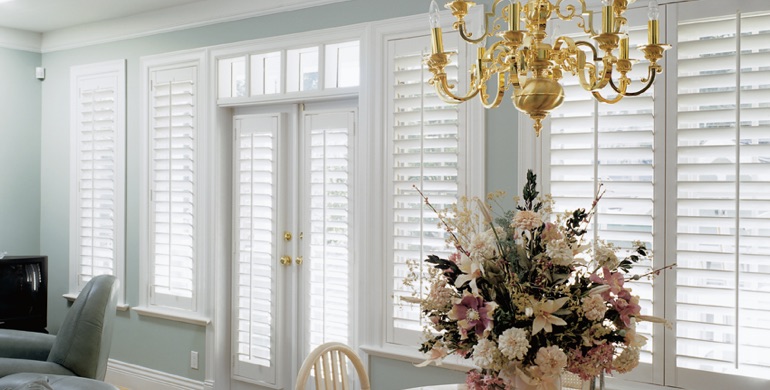 Destin sunroom polywood shutters